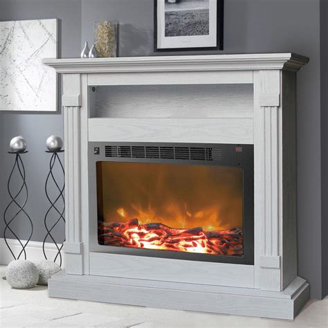 This allows it to be used by just about anyone who wants to enjoy the safe and friendly fire of an electric fireplace. Cambridge Sienna 37 in. White Electronic Fireplace Mantel with Insert-CAM3437-1WHT - The Home Depot