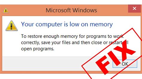 Your Computer Is Low On Memory Error Fix Windows Xp Vista Youtube