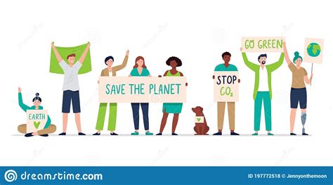 Environmental Activists Draw Attention To Climate Change Stock Vector