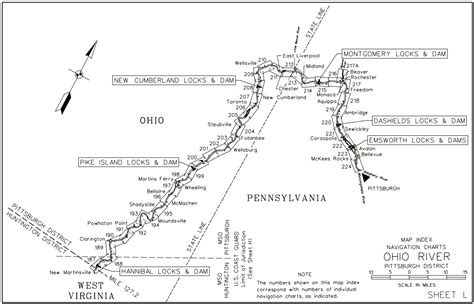 Ohio River Mile Marker Map