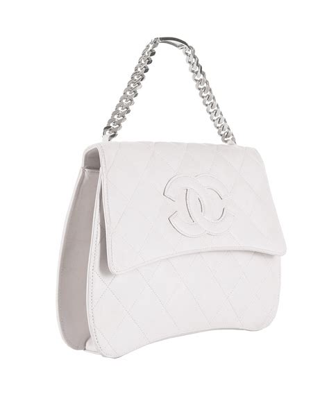 Chanel White Quilted Leather Handbag Artlistings