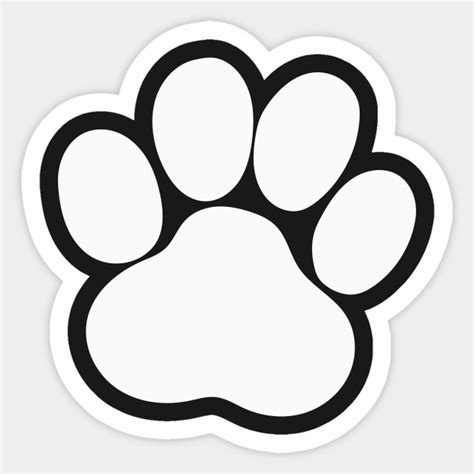 Giant Dog Paw White Gigantic Dog Paw Print Sticker