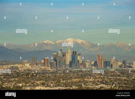 Afternoon Aerial View Of The Beautiful Los Angeles Downtown Cityscape