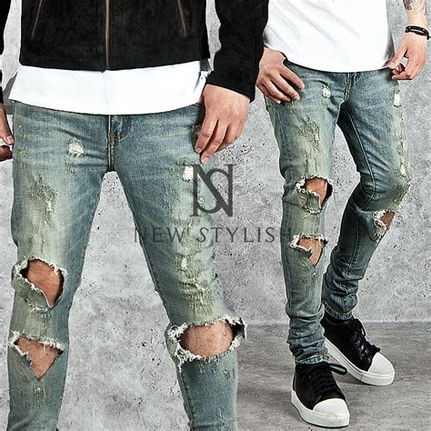 Bottoms ★sold Out★ Heavy Distressed Vintage Ripped Skinny Denim Jeans