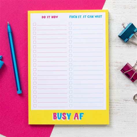 Busy Af Rainbow Notepad A5 Notepad To Do List Bettie Confetti