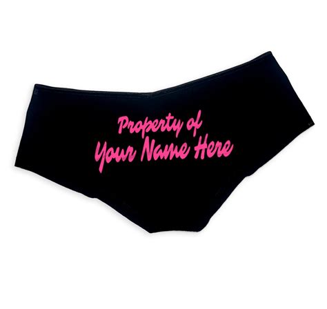 Custom Personalized Property Of Panties Sexy Funny Submissive Collared Bride Wedding T Booty