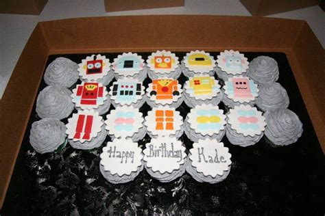 Cupcake Robot Cupcakes Robot Party Birthday Parties Desserts Food Anniversary Parties