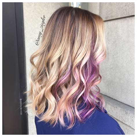 Blonde Hair Purple Highlights Spefashion