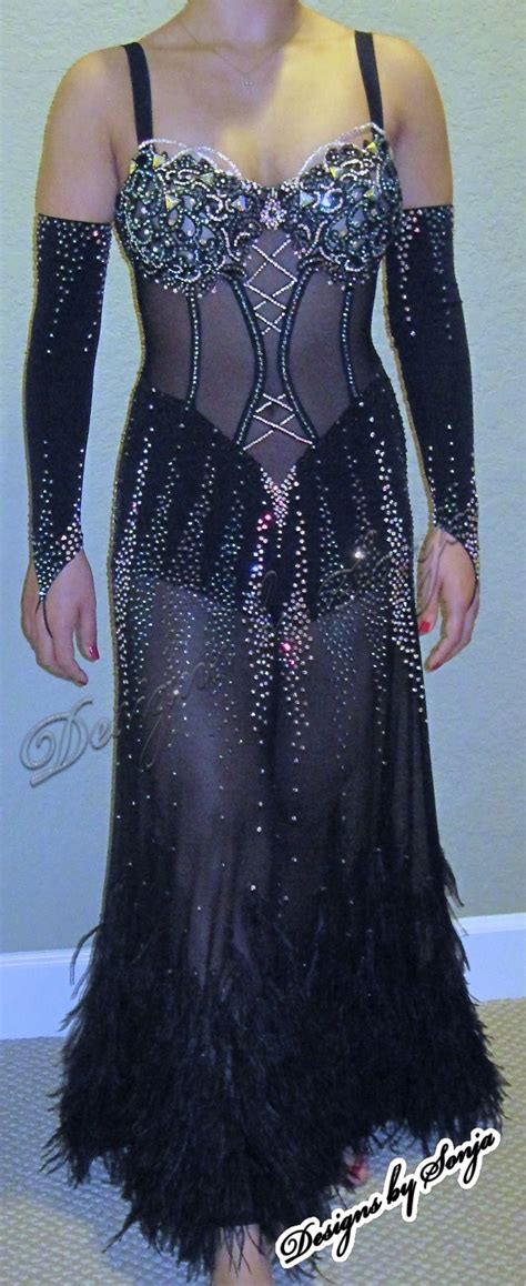 ballroom dress with pants and ballroom accessories designed and created by sonja ballin all