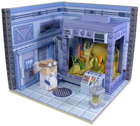 Sci Fi Miniworld Papertoys The Science Lab Instant Download Etsy