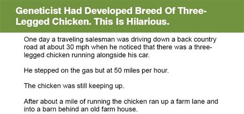 Geneticist Had Developed Breed Of Three Legged Chicken