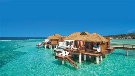 Sandals South Coast Resort Jamaica Caribbean Luxury Bungalows In Water
