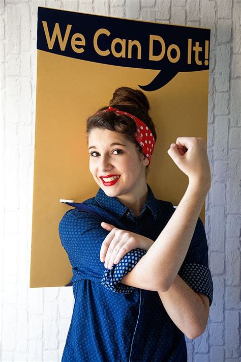 Rosie the riveter is an american cultural icon representing women in the workforce replacing the men who fought in world war ii. Rosie the Riveter DIY Halloween Costume from ...
