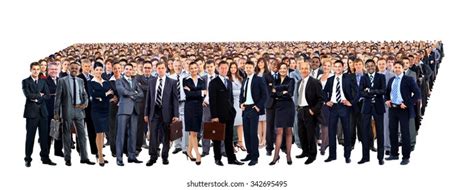 Large Group People Full Length Isolated Stock Photo 342695495