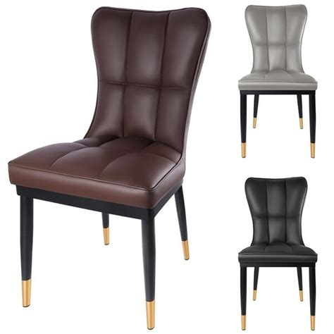 Contemporary Faux Leather Upholstered Parsons Dining Chair Set Of 2