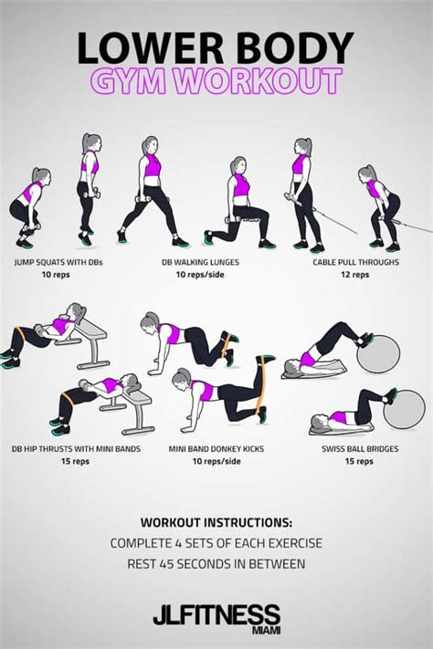 Lower Body Gym Workout For Women Jlfitnessmiami In Lower Body