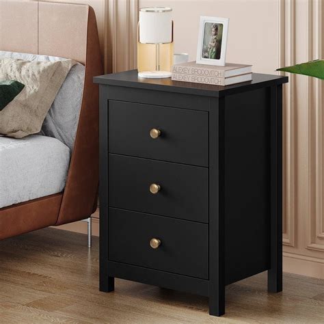 Alfordson Bedside Table Hamptons Nightstand Storage Side End Drawers