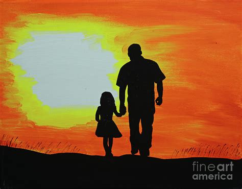 Father And Daughter Walking Painting By Jeff Metheny Fine Art America