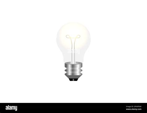 Glowing Light Bulb Isolated On White Background Vector Illustration