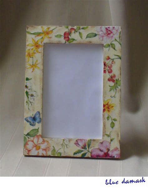 House Of Blue Damask Decoupage Project Collette Photo Frame