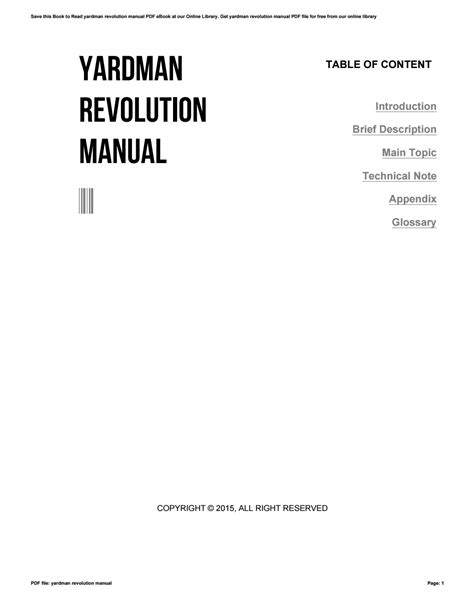 Yardman Revolution Manual By Tjay49723 Issuu