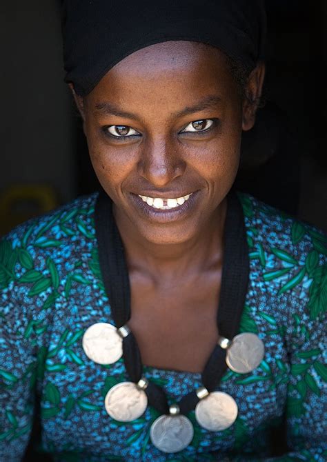 Portrait Of A Smiling Oromo Woman With Maria Theresa Thalers Necklace