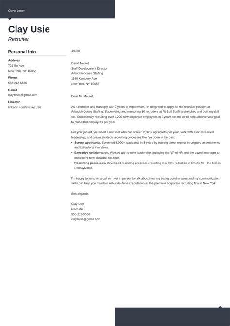 Recruiter Cover Letter Sample And Guide For Recruiting Jobs