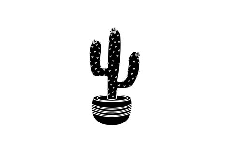 Black Cactus Art Graphic By Salmanarulita · Creative Fabrica
