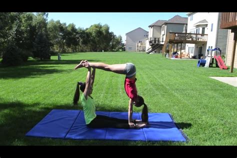 Gymnastics The Youtuber Is Thecheernastics Two People Yoga Poses Person Stunts