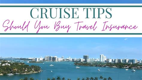 Cruise insurance is a specific travel insurance policy that covers the specific activities and risks no matter what travel insurance you buy, always check the small print to see which aren't included. SHOULD YOU BUY TRAVEL INSURANCE FOR A CRUISE - YouTube