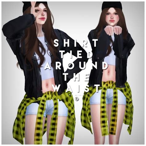 Shirt Tied Around The Waist Acc At Black Le Sims 4 Updates