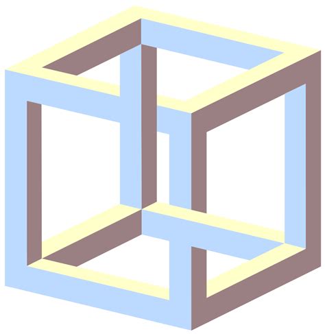 Infinite shapes are fun to design. File:Impossible cube illusion angle.svg — Wikimedia Commons