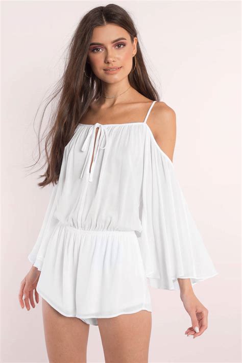 Cute White Romper Cold Shoulder Romper White Romper 24 Tobi Us