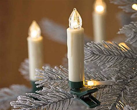 30x Wireless Led Flameless Christmas Tree Candle Lights Clip Remote