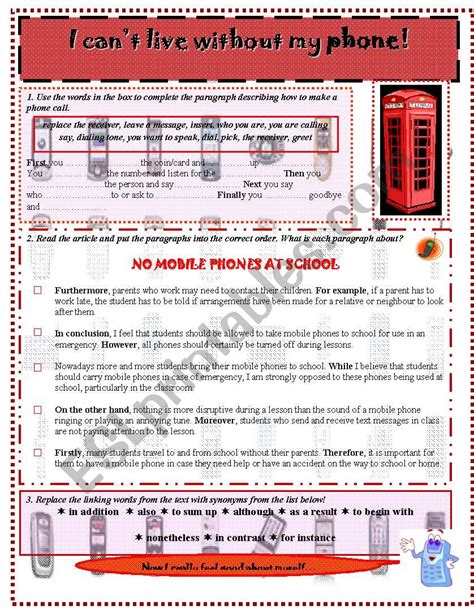 How To Make A Phone Call Esl Worksheet By Wichit2903