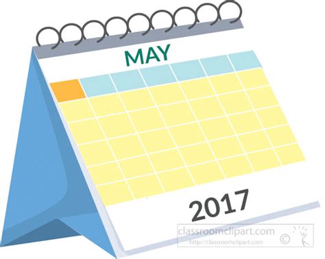 Calendar Clipart Desk Calendar May 2017 White Clipart 2 Classroom