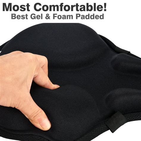 Daway Comfortable Exercise Bike Seat Cover C6 Large Wide Foam And Gel Padded Bicycle Saddle