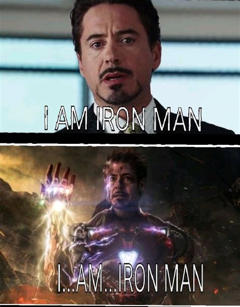 i am iron man how differences between these two photos first is starting and second is end