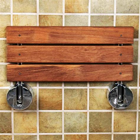 Best Wall Mount Folding Teak Shower Bench From Clevr Best Teak Shower