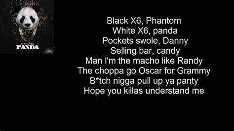 Desiigner Pandaofficial Song Lyrics On Screen Youtube
