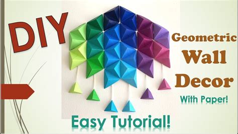 Diy Geometric Wall Decor Using Paper Origami Pyramids Easy Art