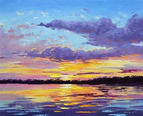 Sunset Oil Painting Sunrise Sunset Ocean Sunset Clouds Colorful