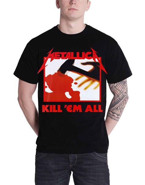 I'm looking for a ride the lightning shirt to buy, but the track list should be printed on the back. Metallica T Shirt Kill Em All Album Tracks Band Logo ...