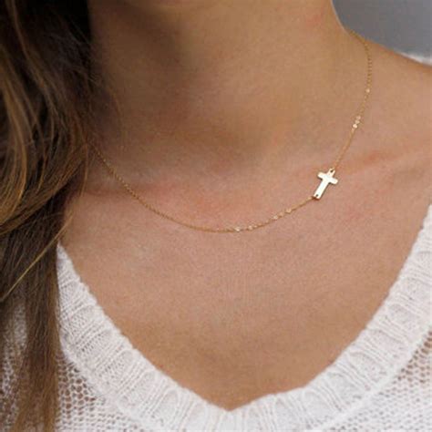 Jieyuejewelry Elegant Cross Choker Necklace Small Gold Cross Jewelry For Women Lady Necklace