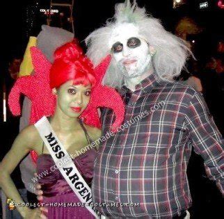 I found a dress and it just kind went from there. Coolest Homemade Miss Argentina and Beetlejuice Couple Costume