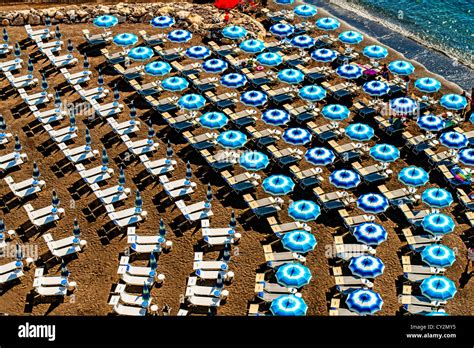 Rows Of Beach Umbrellas Stock Photo Alamy