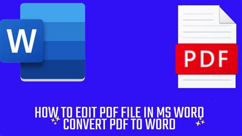How To Edit Any Pdf File In Ms Wordconvert To Word Youtube