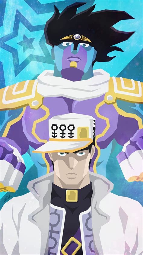 Artstation Jotaro And Star Platinum Diu Low Polygon Wallpaper