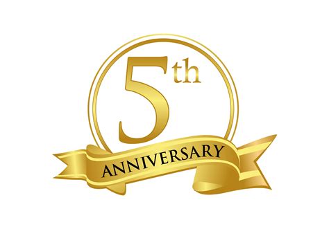 5th Wedding Anniversary Logo