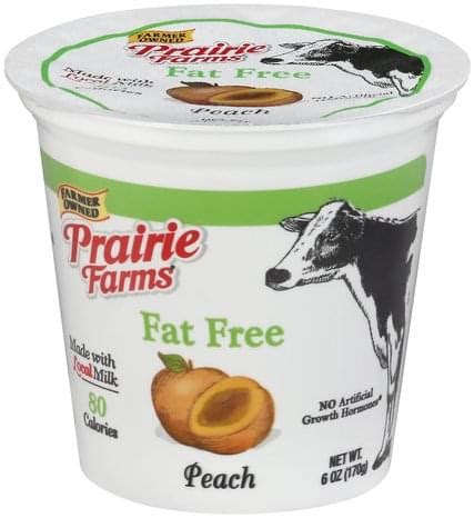 Prairie Farms Fat Free Peach Blended Yogurt Oz Nutrition